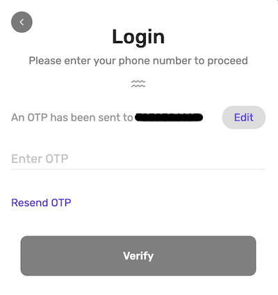 Step 1 - login with mobile number
